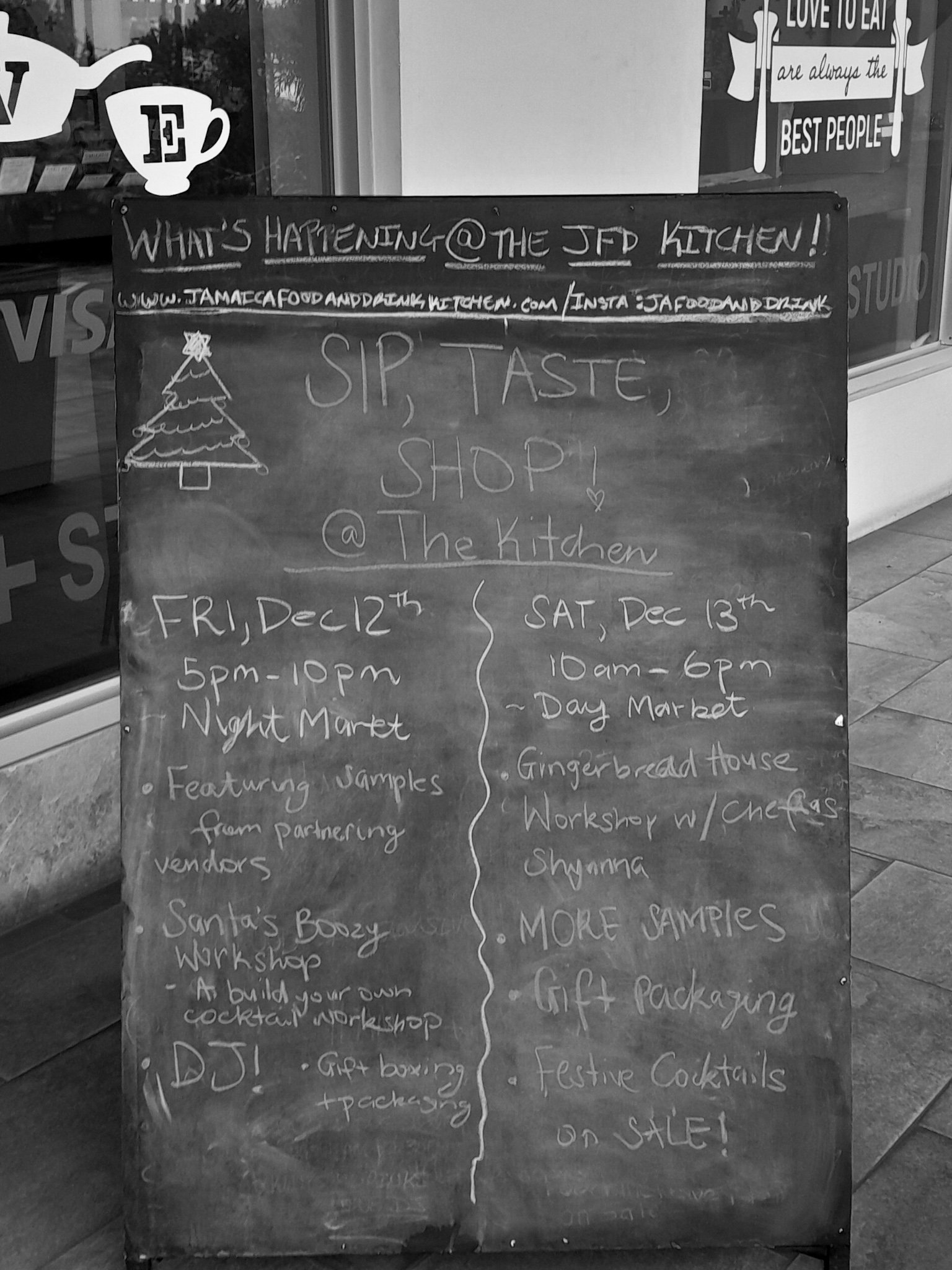 an event chalkboard sign